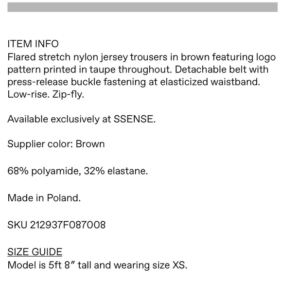 MISBHV SSENSE Exclusive Brown Monogram Lara Trousers - XS - Picture 5 of 5